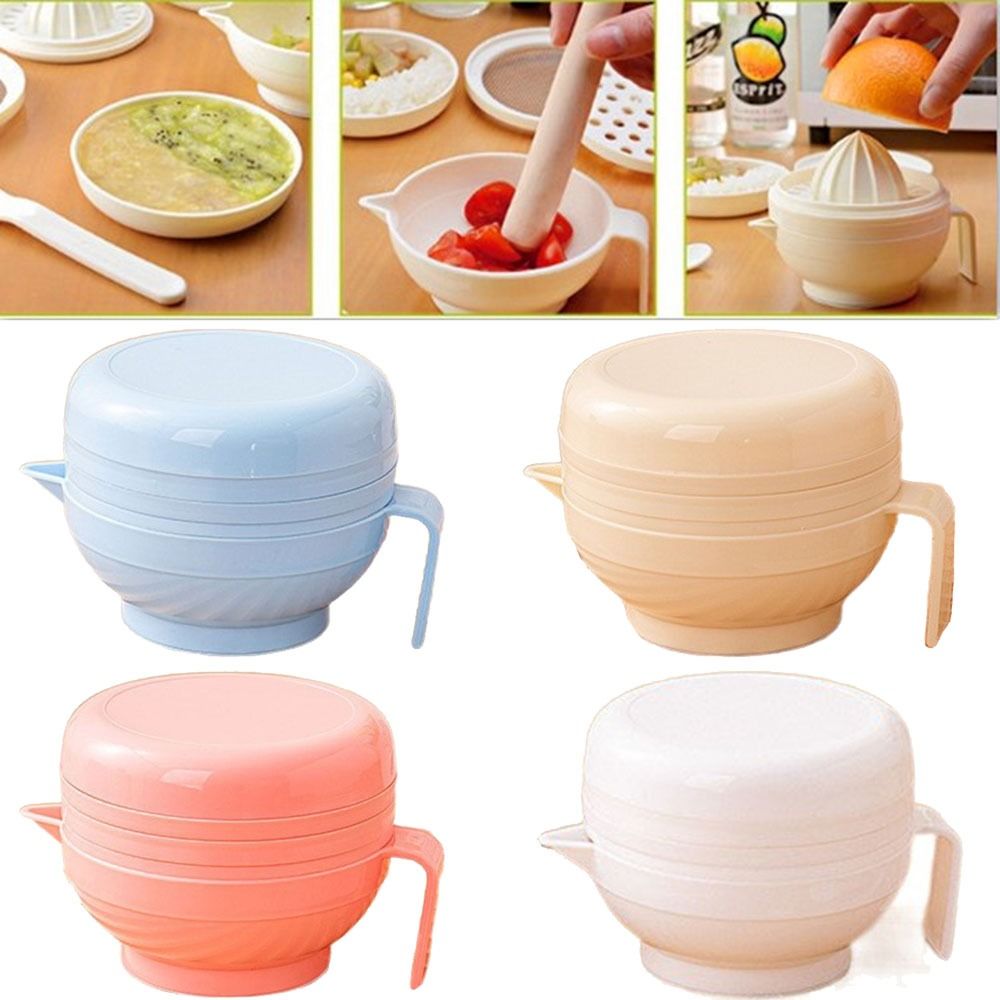Baby Food Kit - 7Pcs Portable Food Grinding Bowl Set