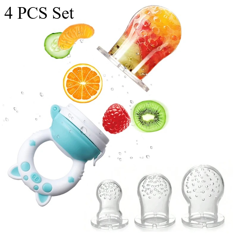 Baby Food Kit - 4pcs/set Silicone Fruit & Vegetable Feeder