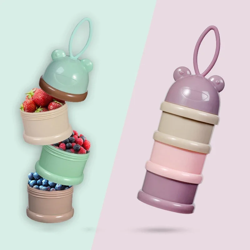 Baby Food On The Go - 3-Layer Cartoon Baby Formula Dispenser -