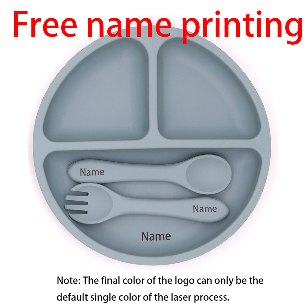 Baby Food Kit - Free Name Printing Silicone Children's Tableware