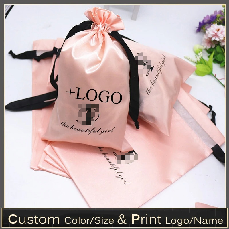 Baby Food Bag - 20PCS Baby Pink Silk Satin Pouch