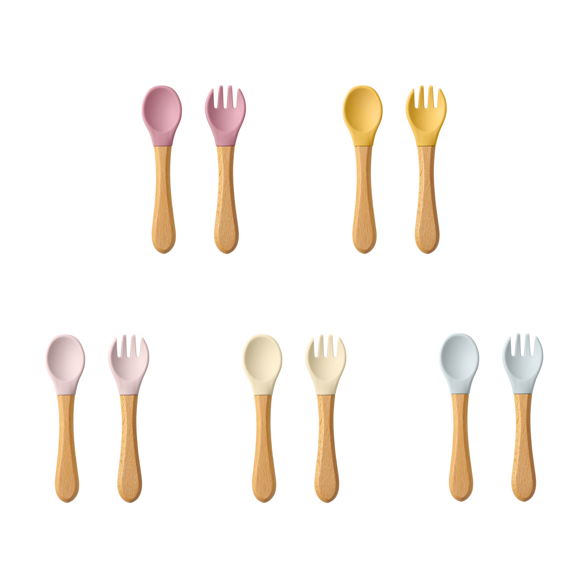 Baby Food Kit - 2PCS Baby Learning Spoons Utensils Set