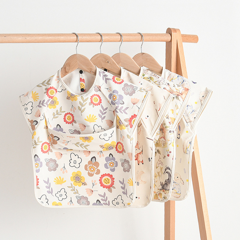 Baby Food Kit - Newborn Baby Bibs Blouse Waterproof No-sleeved
