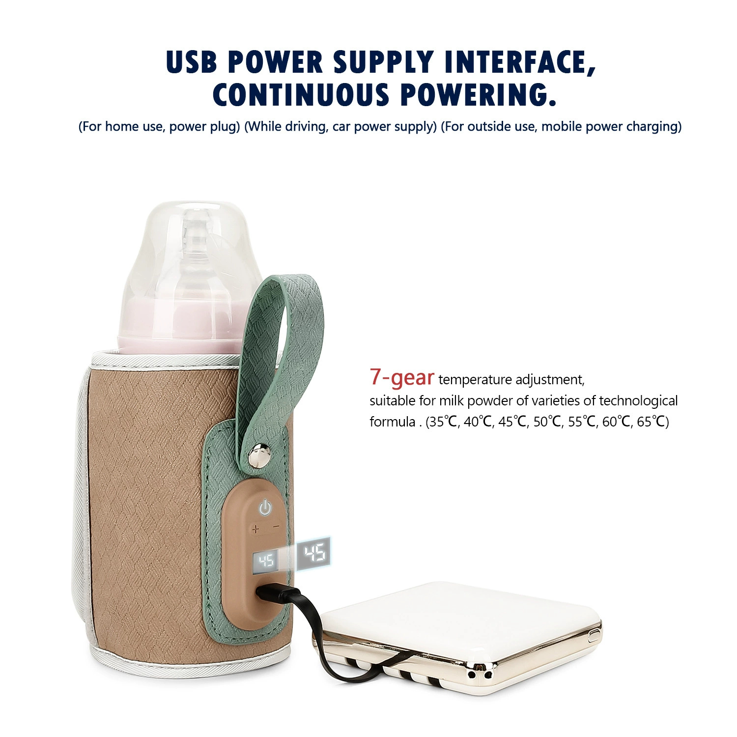 Baby Bottle Warmer Bag USB Pow - Baby Food Warmer Portable review and price