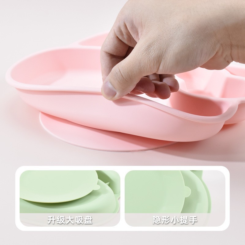 BPA freeCartoon Silicone Divid - Plate Suction Toddler review and price