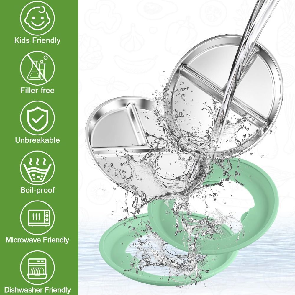 Stainless Steel Kids Plate wit - Plate Suction Toddler review and price