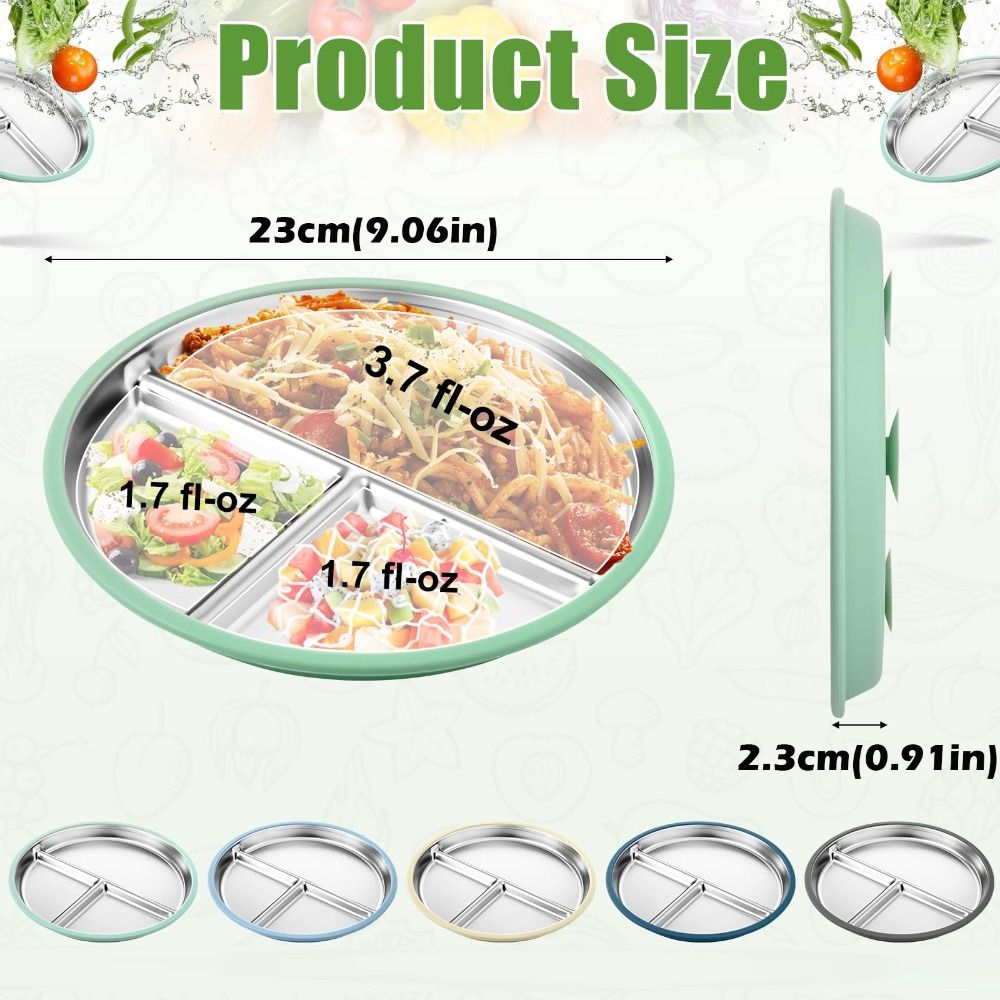 Stainless Steel Kids Plate wit - Plate Suction Toddler review and price