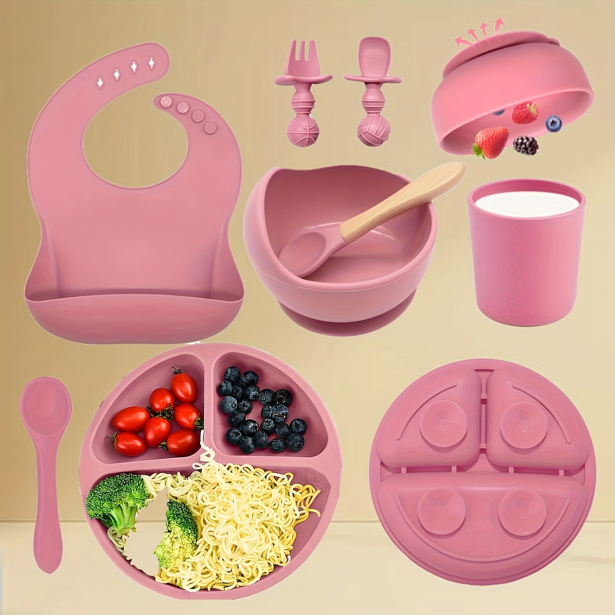 8-Piece Silicone Baby Feeding  - Plate Suction Toddler review and price