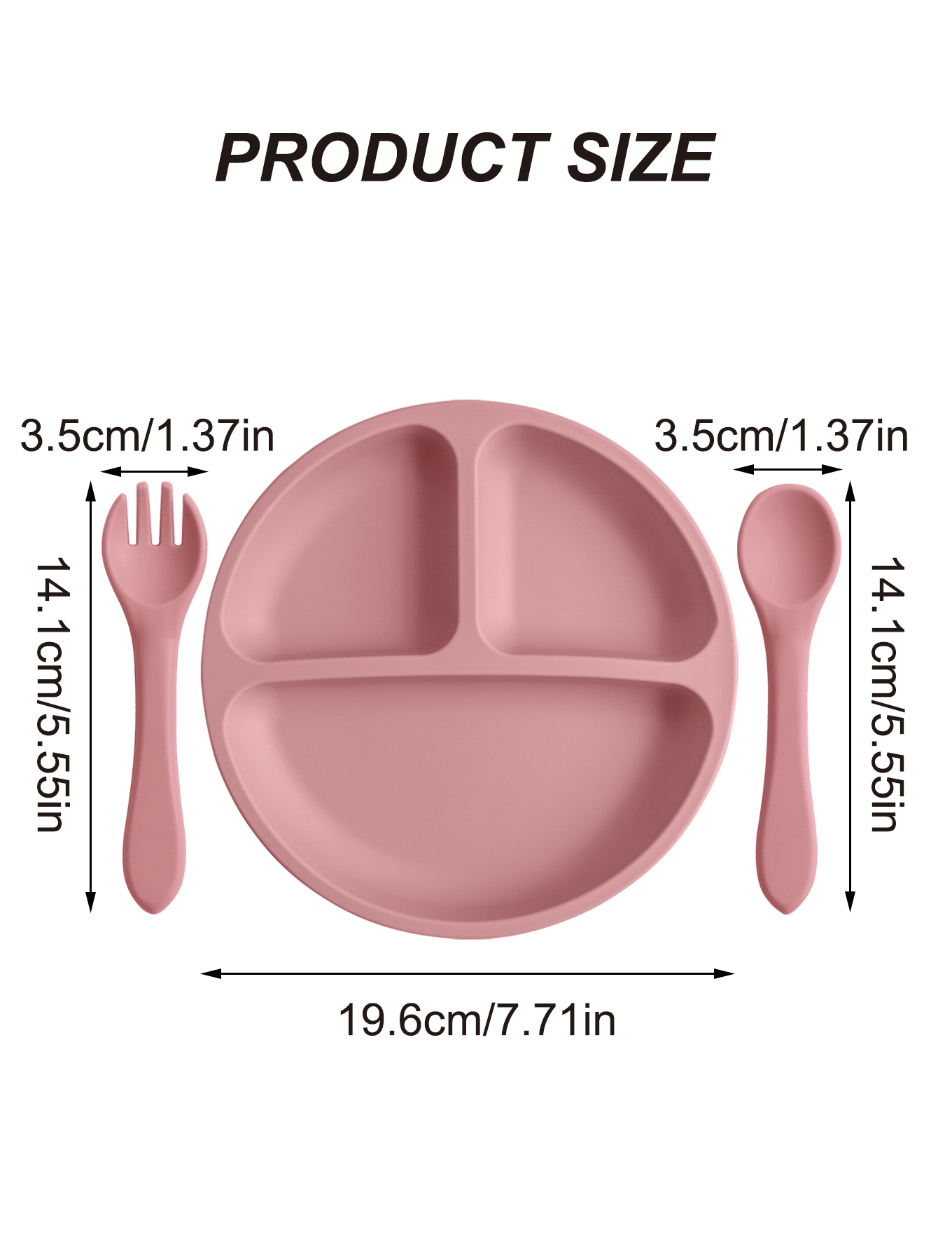 3PCS Silicone Baby Feeding Set - Plate Suction Toddler review and price